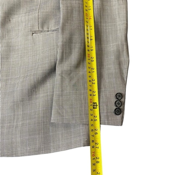 Bespoke Men’s Check Blazer Peak Lapel Grey White Chest 39R - Picture 5 of 9